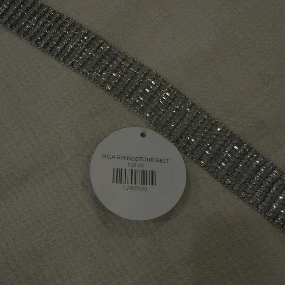 NWT Clash Clothing Sparkling Silver Rhinestone Belt O/S - Picture 4 of 6